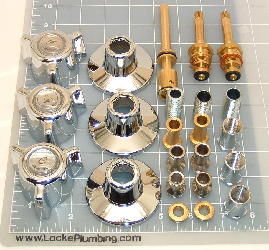 Union Brass UNITHKIT Three Handle Tub And Shower Rebuild Kit Locke Plumbing