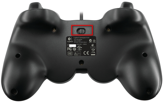 Using the input mode switch on the Gamepad F310 to select DirectInput or XInput