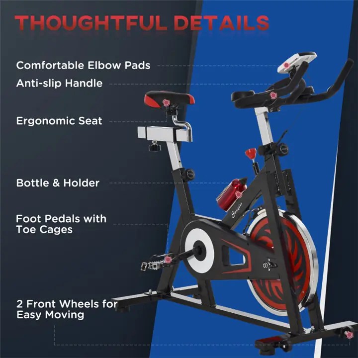 Upright Stationary Exercise Bike With 18 LBS Flywheel