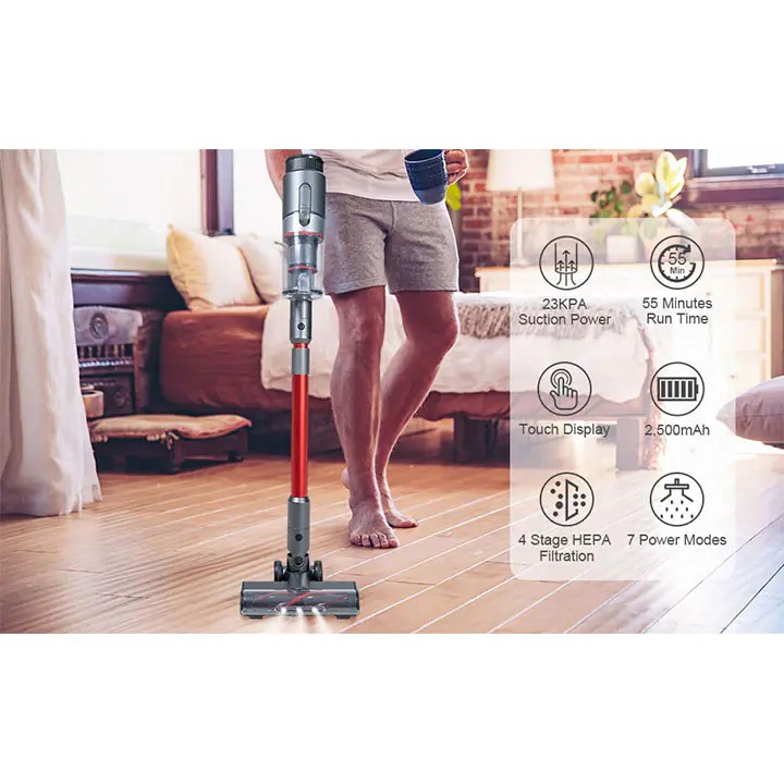 Eioeir Cordless Stick Vacuum Cleaner Red