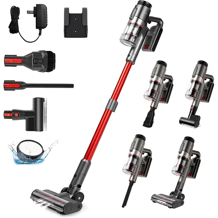 Eioeir Cordless Stick Vacuum Cleaner Red