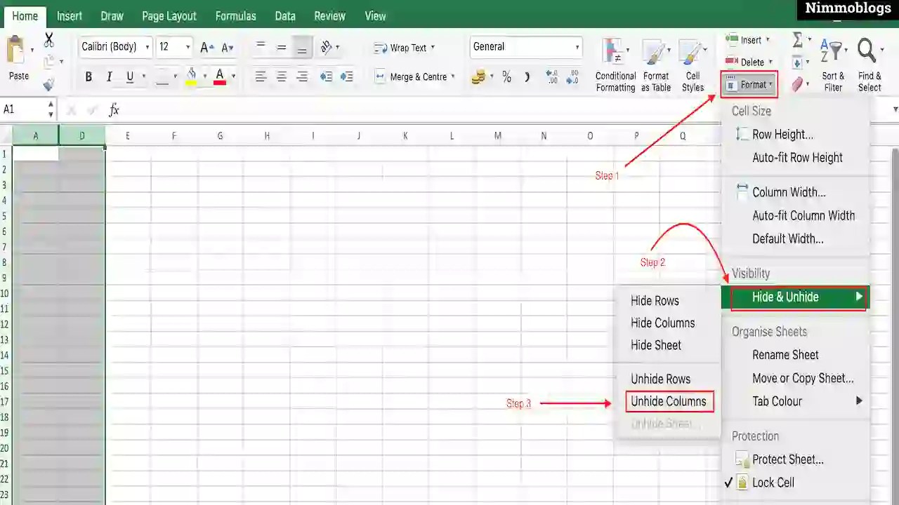 How To Hide Or Show Columns In Excel Shortcut Keys