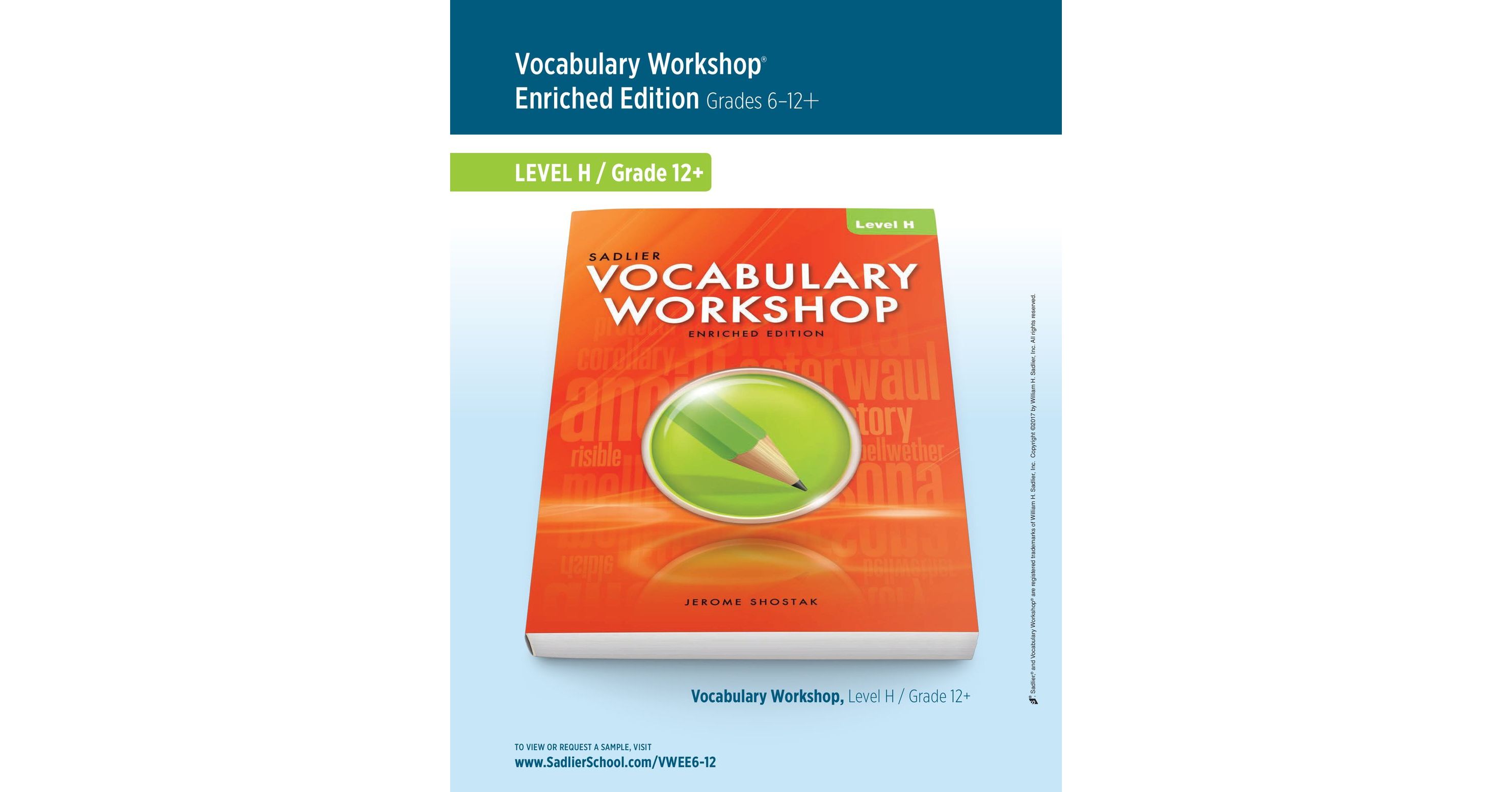 Vocabulary Enriched Edition, Level H (Grade 12+), Student Edition