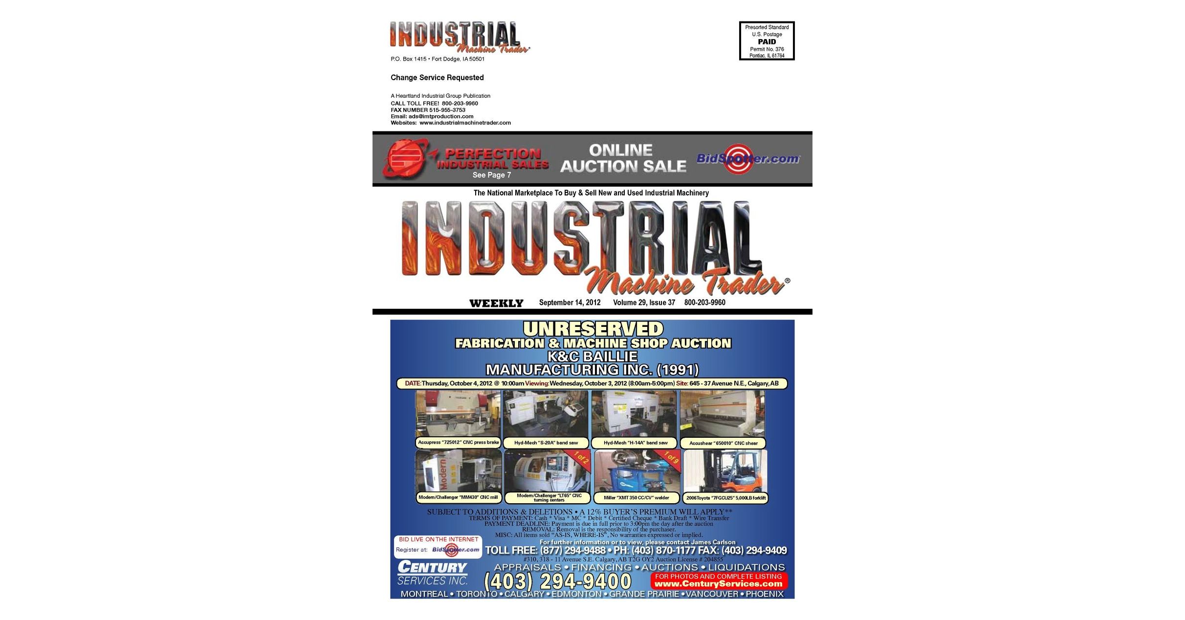 Industrial Machine Trader® September 14, 2012
