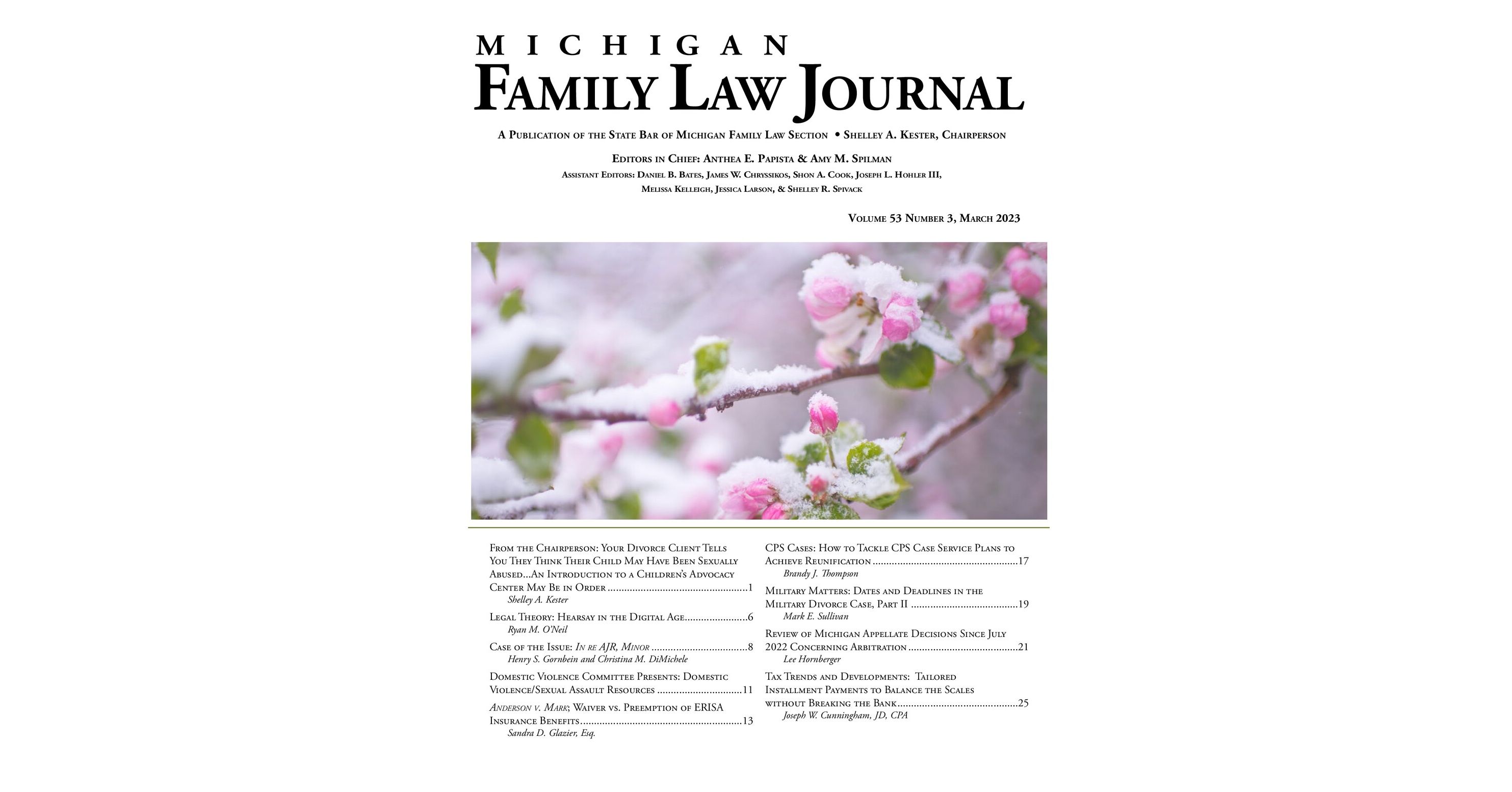 Michigan Family Law Journal March 2023
