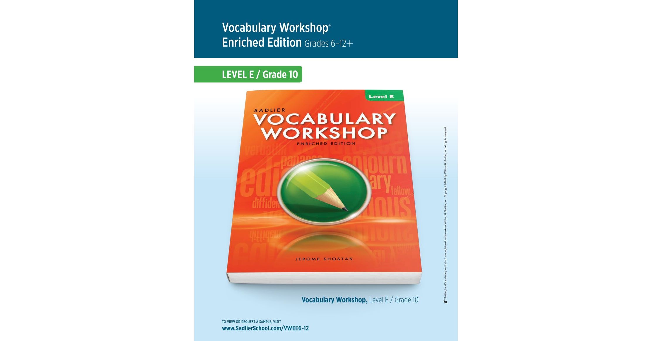 Vocabulary Workshop Enriched Edition, Level E (Grade 10), Student Edition