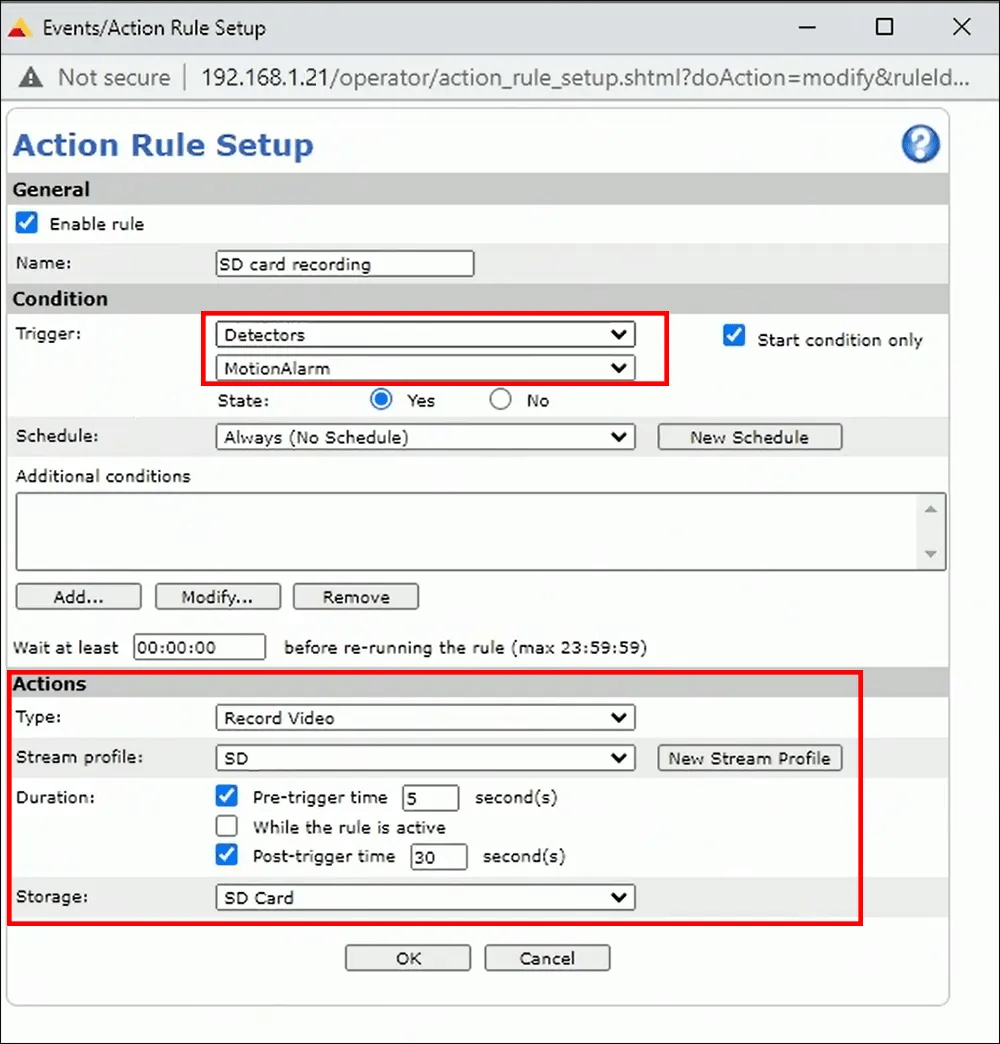 How to set up SD recording on Axis cameras —