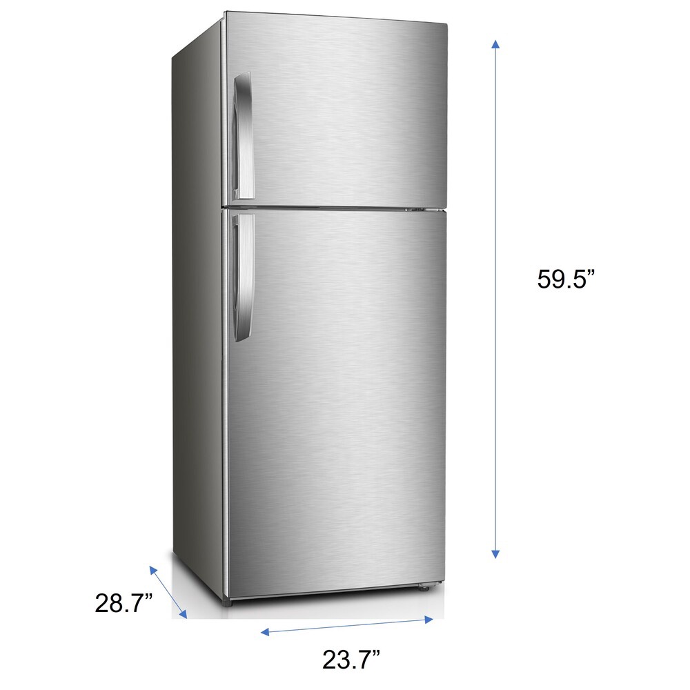Premium Levella PRN12260HS 12 CuFt Frost Free TopMount Refrigerator in Stainless Steel with