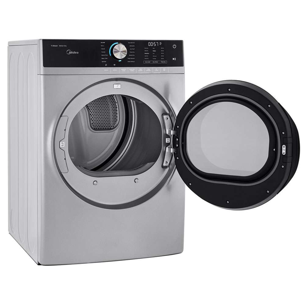 Midea 8.0 Cu. Ft. Capacity Front Load Gas Dryer Graphite Steel