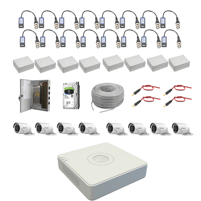 Hikvision 8CH/8 Camera CCTV Kit + 8 x Junction Boxes Security Hyperstore