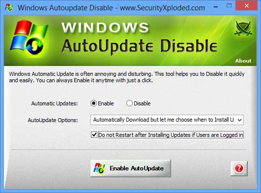 WindowsAutoupdateDisable Screenshot