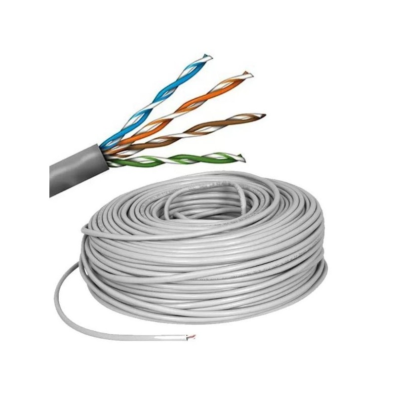 Cable UTP, 5 pares trenzados, PVC gris, según norma CEI20/22 (R305 mts
