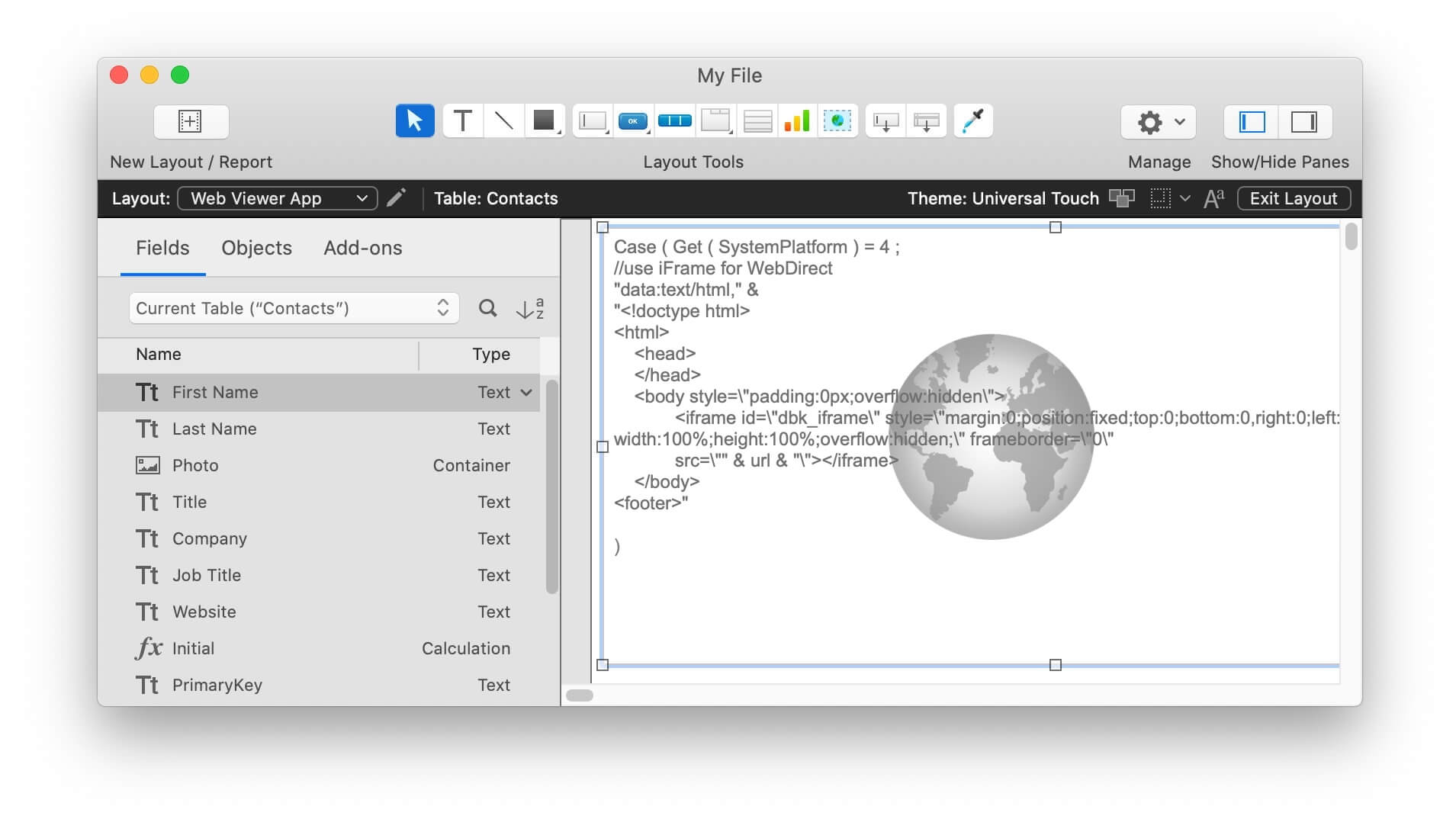 FileMaker 19 Hosting your web viewer addon SeedCode
