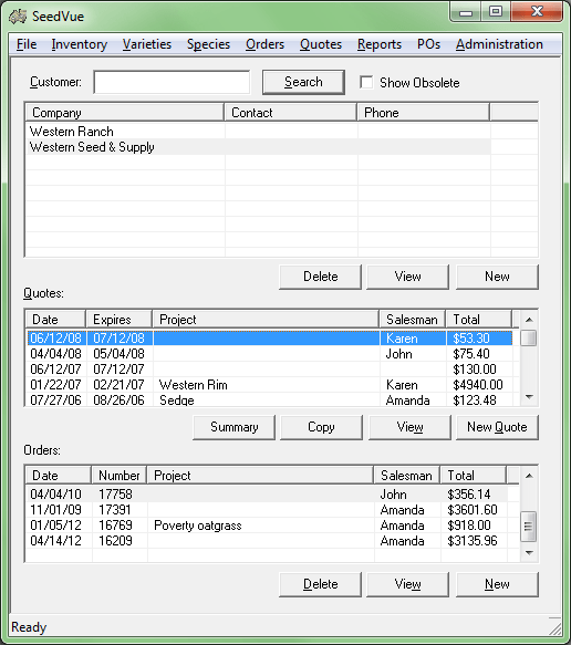SeedVue Seed Management Software