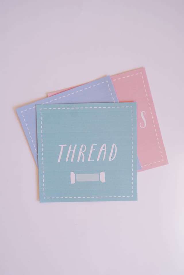 sewing room organization with free printables! see kate sew