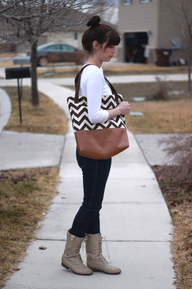 Leather Bottom Tote Tutorial see kate sew