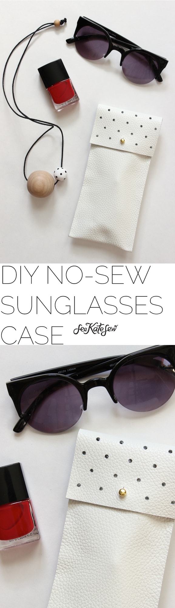 DIY NoSew Leather Glasses Pouch see kate sew
