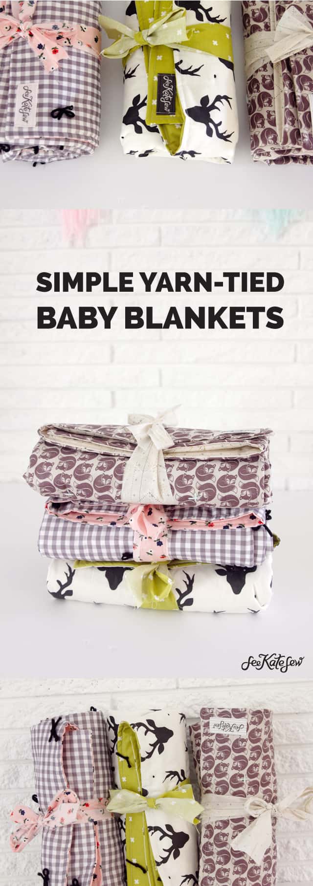 Simple Yarn Tied Baby Blankets see kate sew