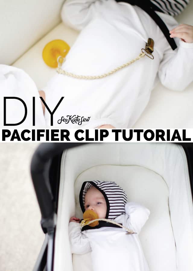 Braided Leather Pacifier Clip Tutorial see kate sew