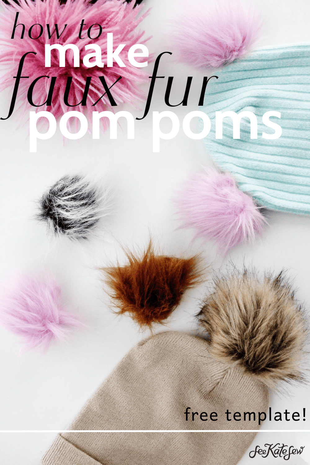 How to make faux fur pom poms see kate sew