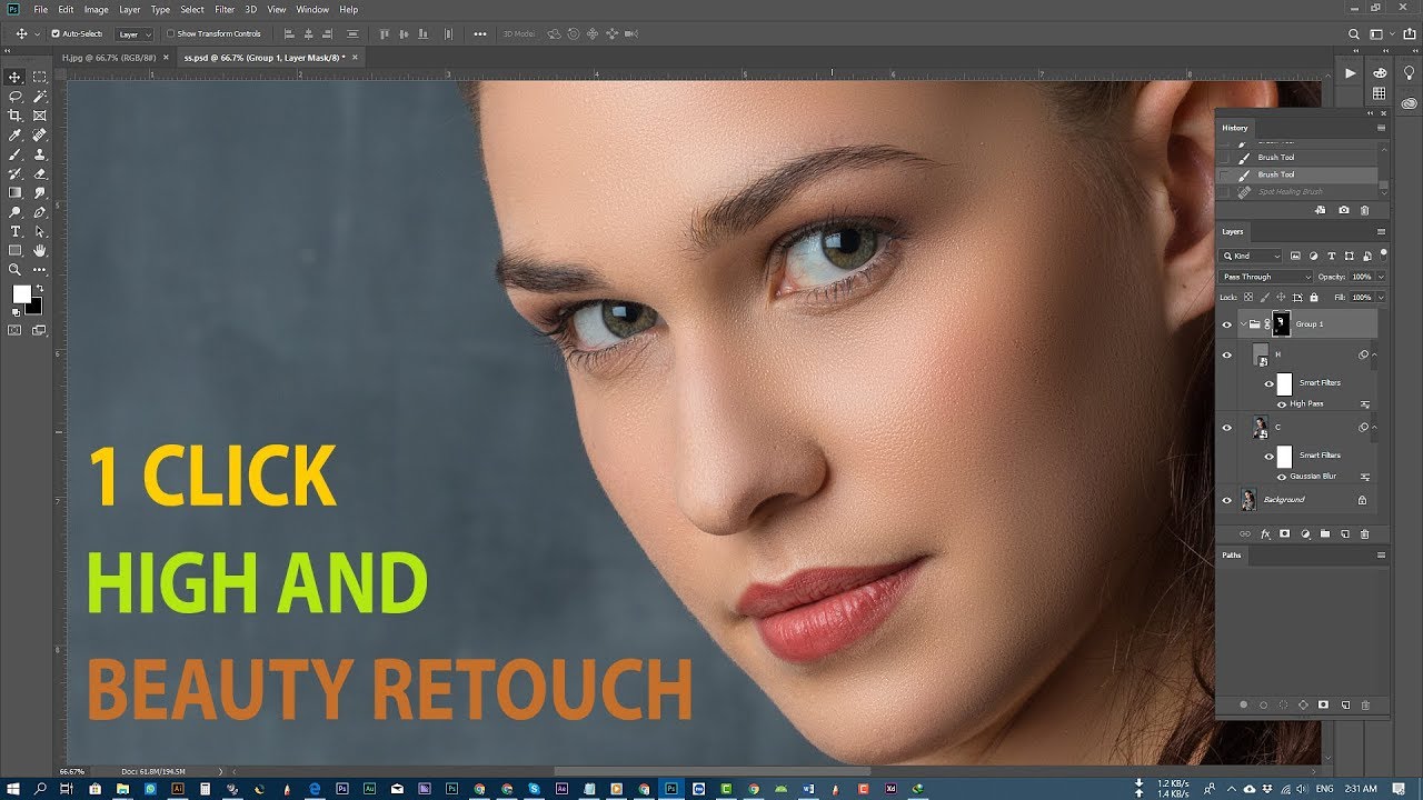 Image editing helps to remove blemishes seeking magazine