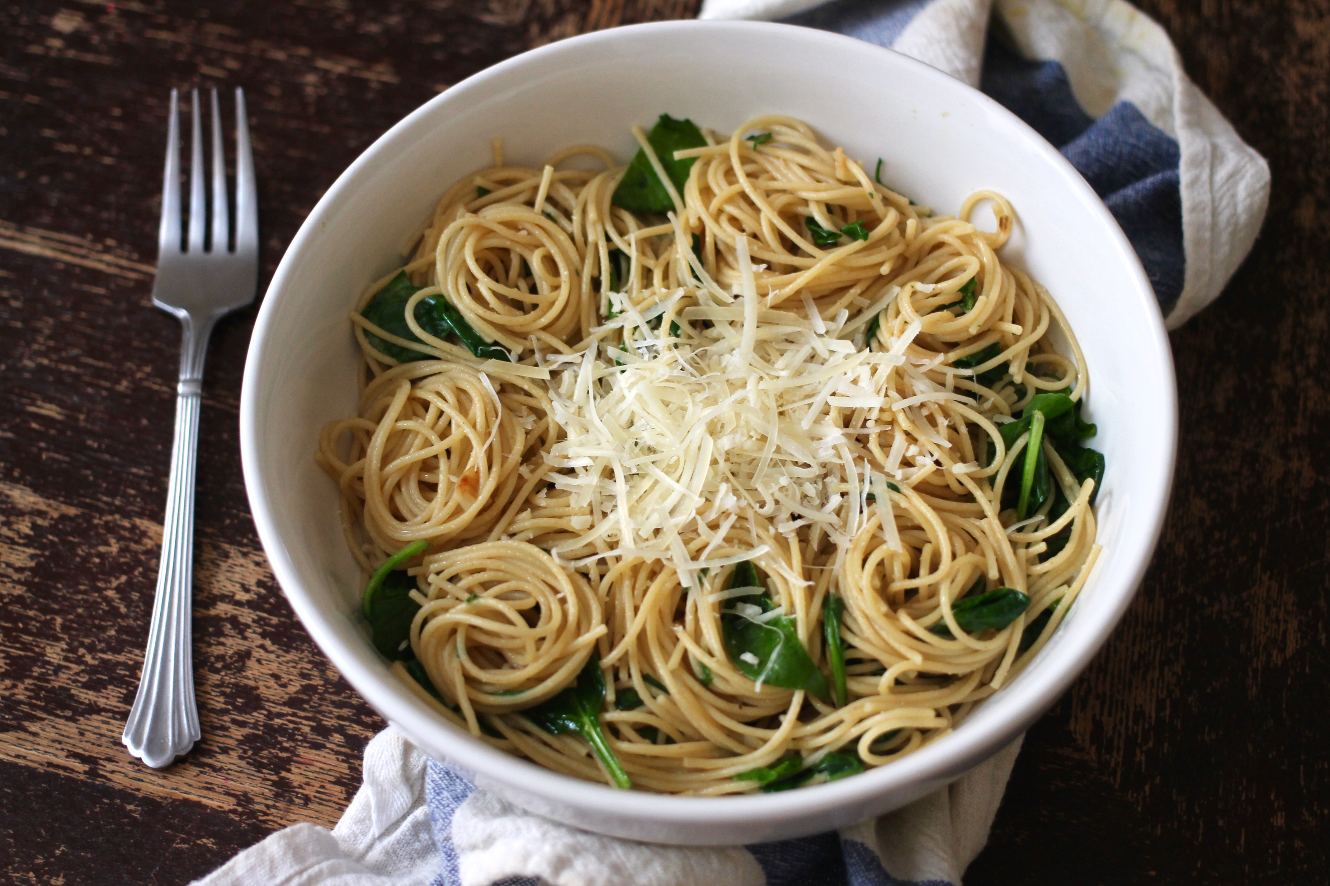 Spinach Parmesan Pasta Seek Satiation