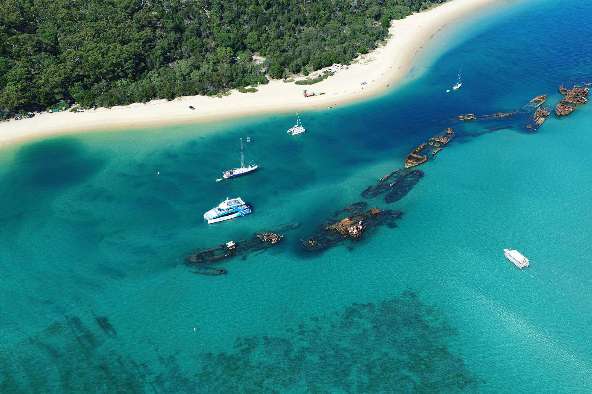 How did the Tangalooma Wrecks get to Moreton Island? See Moreton