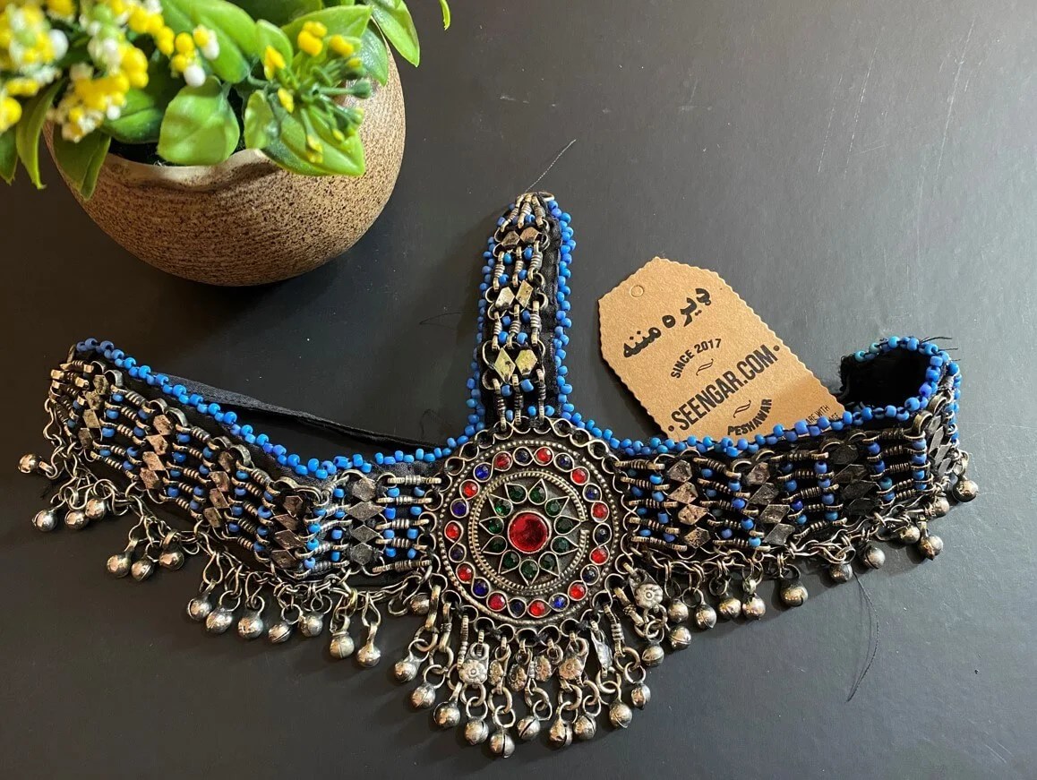 Afghan Jewelry Headpiece & Necklace Seengar Fashion