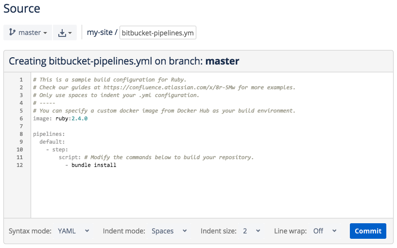 Continuous Deployment for Jekyll using Bitbucket Pipeline to deploy in