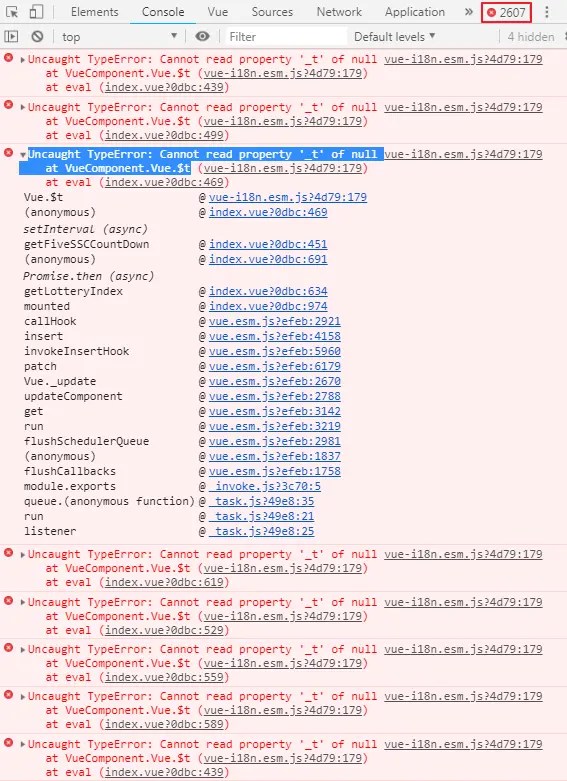 vue.js vuei18n国际化概率性报错：Cannot read property '_t' of null怎么解决