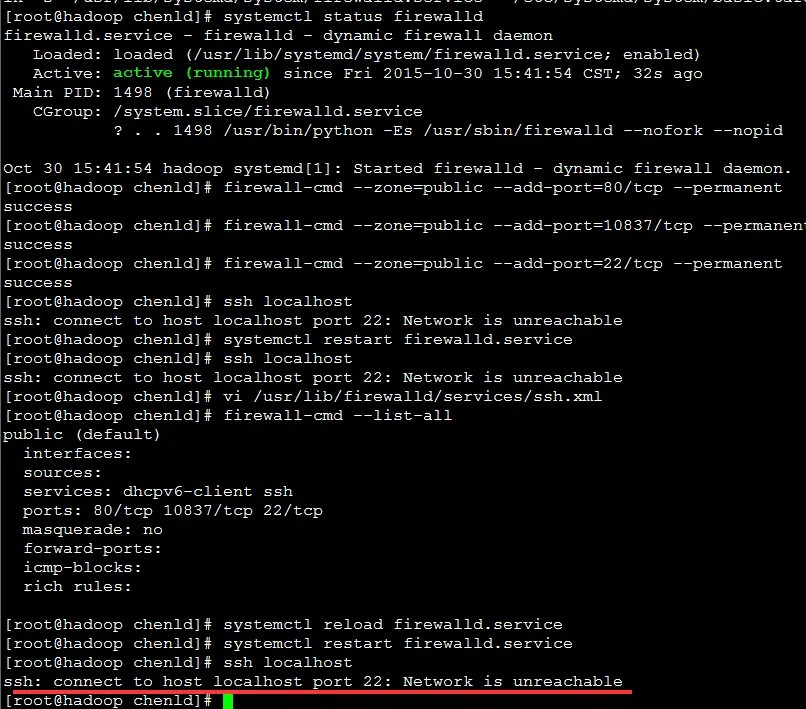 linux ssh connect to host localhost port 22 Network is unreachable