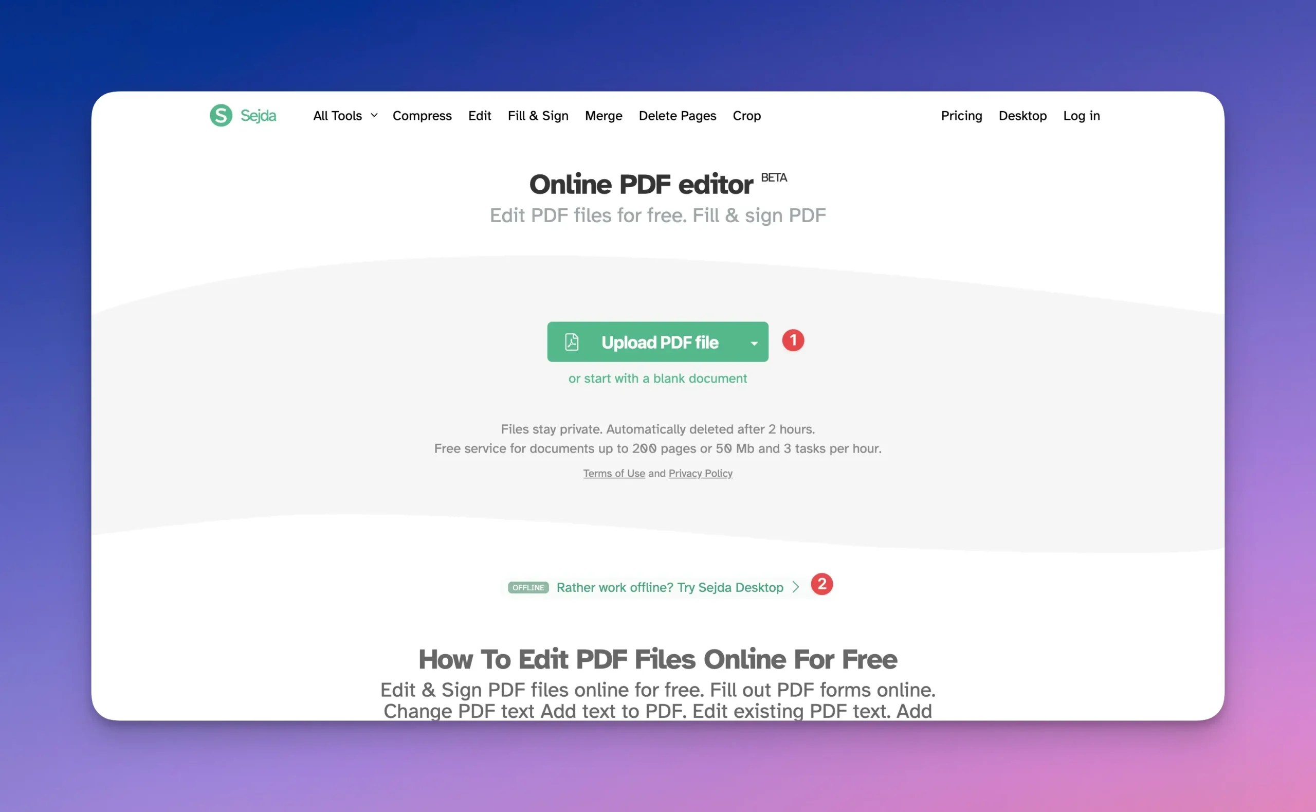 Sejda The Ultimate PDF Editor and Tool Suite Sejda