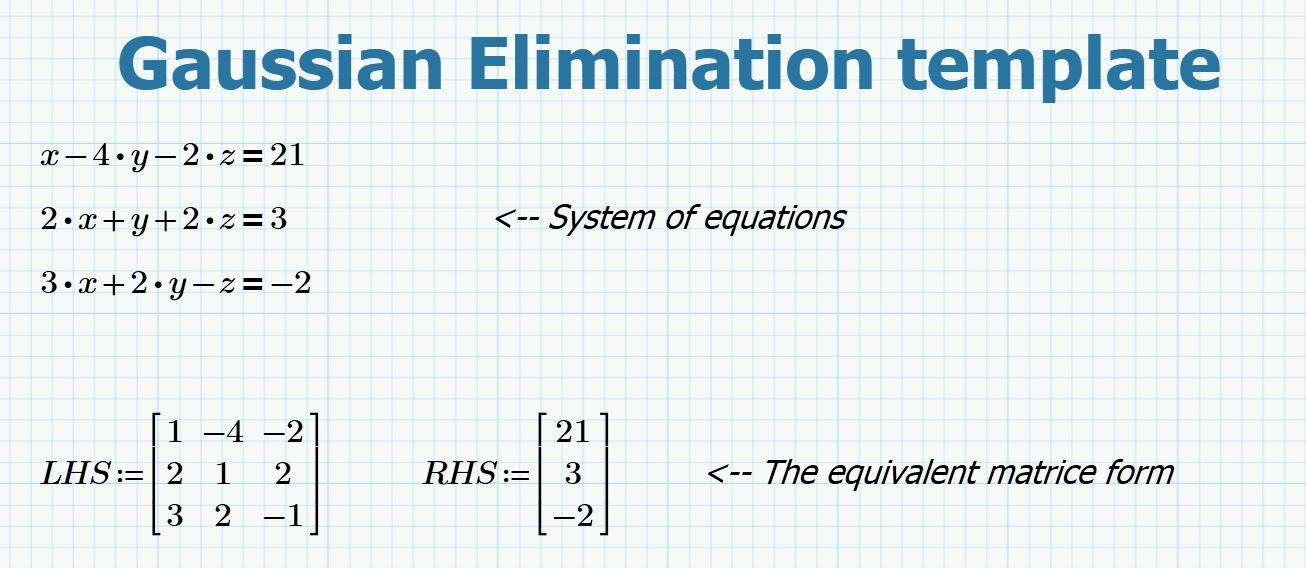 Gaussian Elimination for a system of equations PTC Community