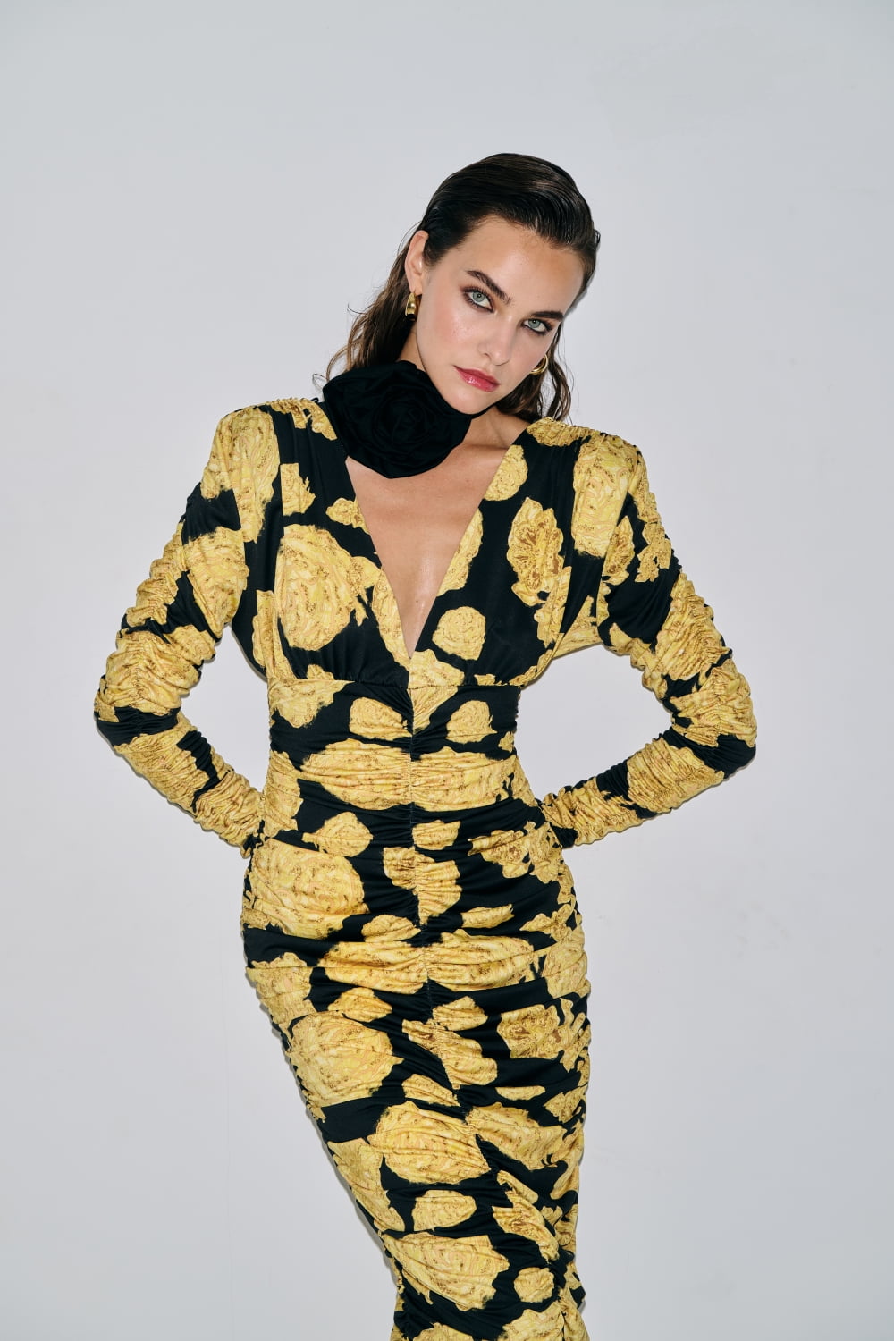 Victoria Dress Yellow Gold Roses Sekoia boutique