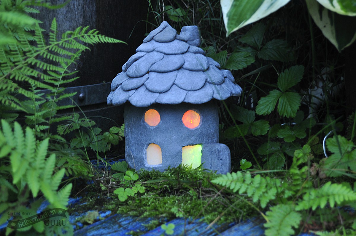 Gartenlaterne aus Beton cement garden lantern Selbermachenguru