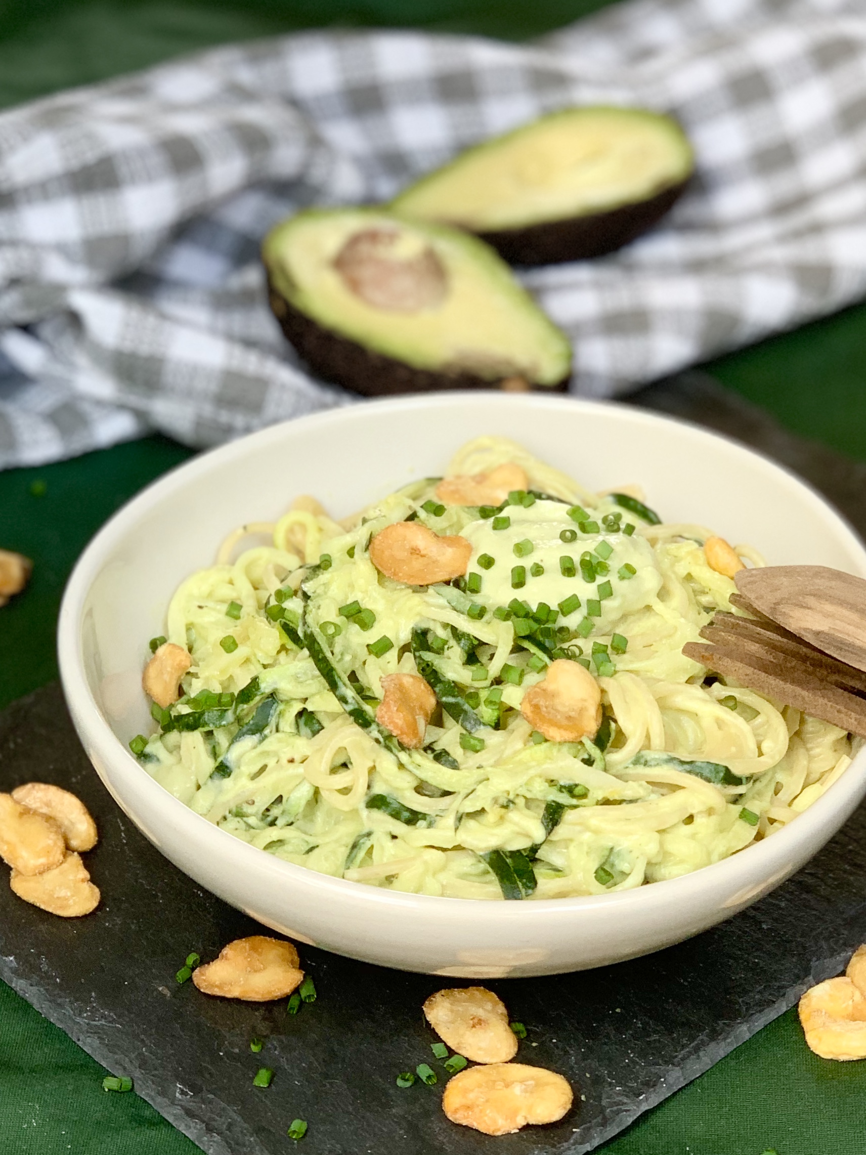 Spaghetti mit AvocadoFrischkäse Soße selbstkreiert