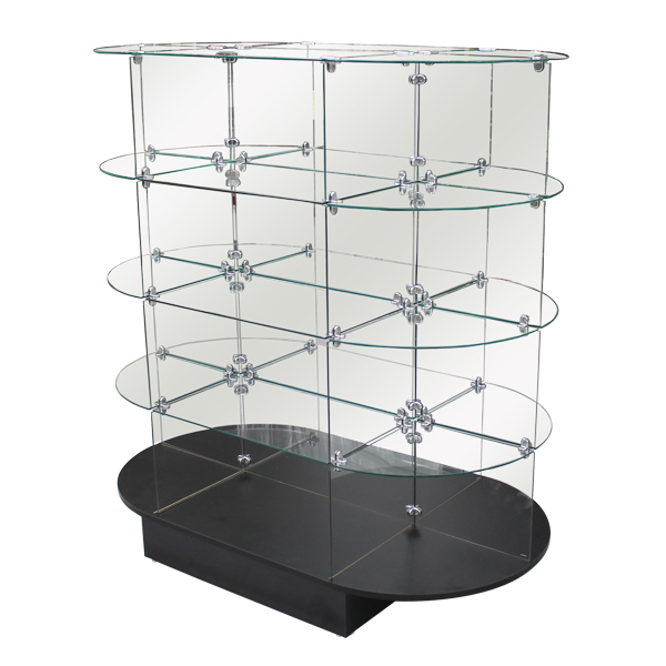 Oval Glass Display Black