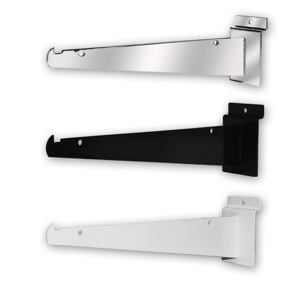 Glass Shelf Brackets For Slatwall 10" Slatwall Glass Shelf Bracket.