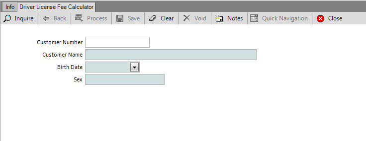 Driver License Fee CalculatorInquire