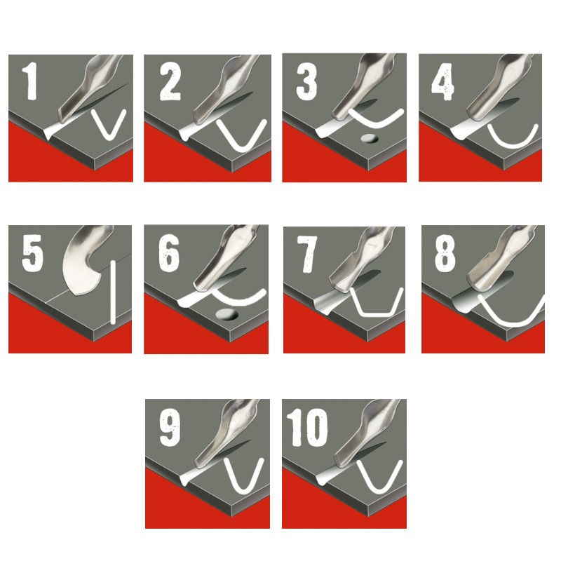 Essdee Lino Cutter Blades styles 1 10