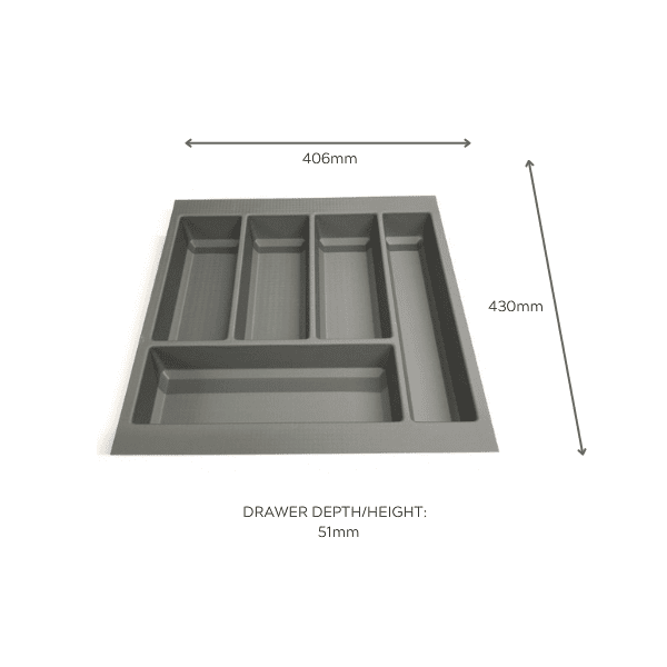 Grass Scala Cutlery Tray Organiser for 500mm Drawers Grey Select Components