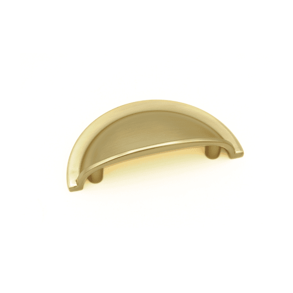 64mm Brushed Brass Gold Cup Kitchen Cupboard Handle Select Components