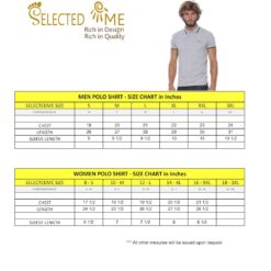 Polo shirt size Guide - Men, Women, Boys and Girls