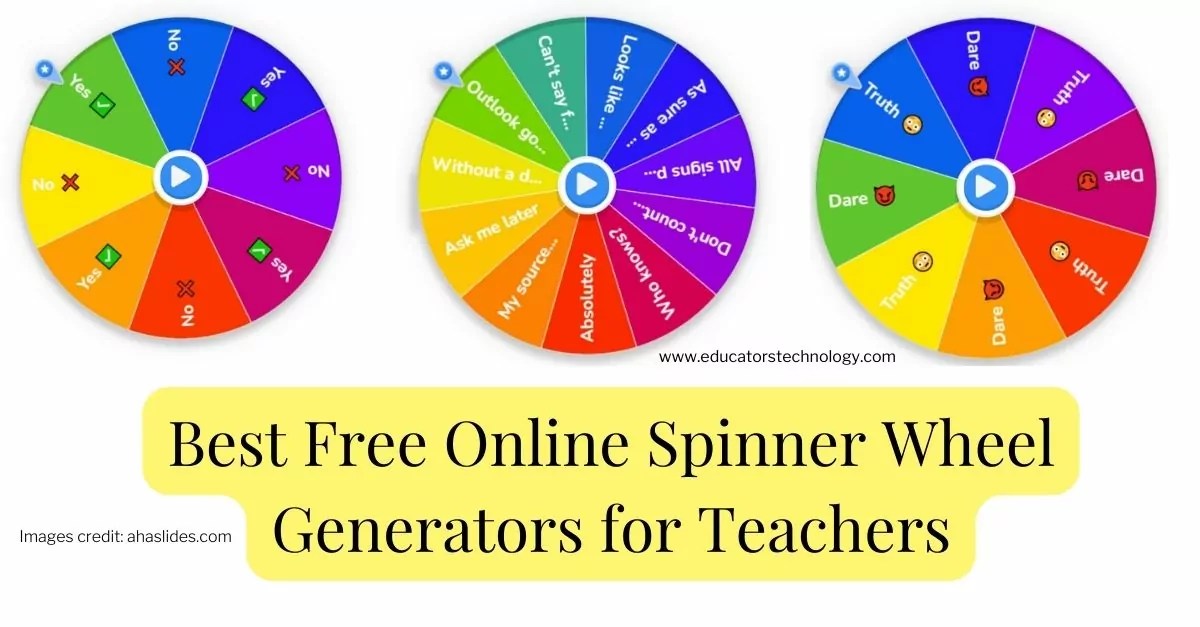 Best Free Online Spinner Wheel Generators Educational Technology and