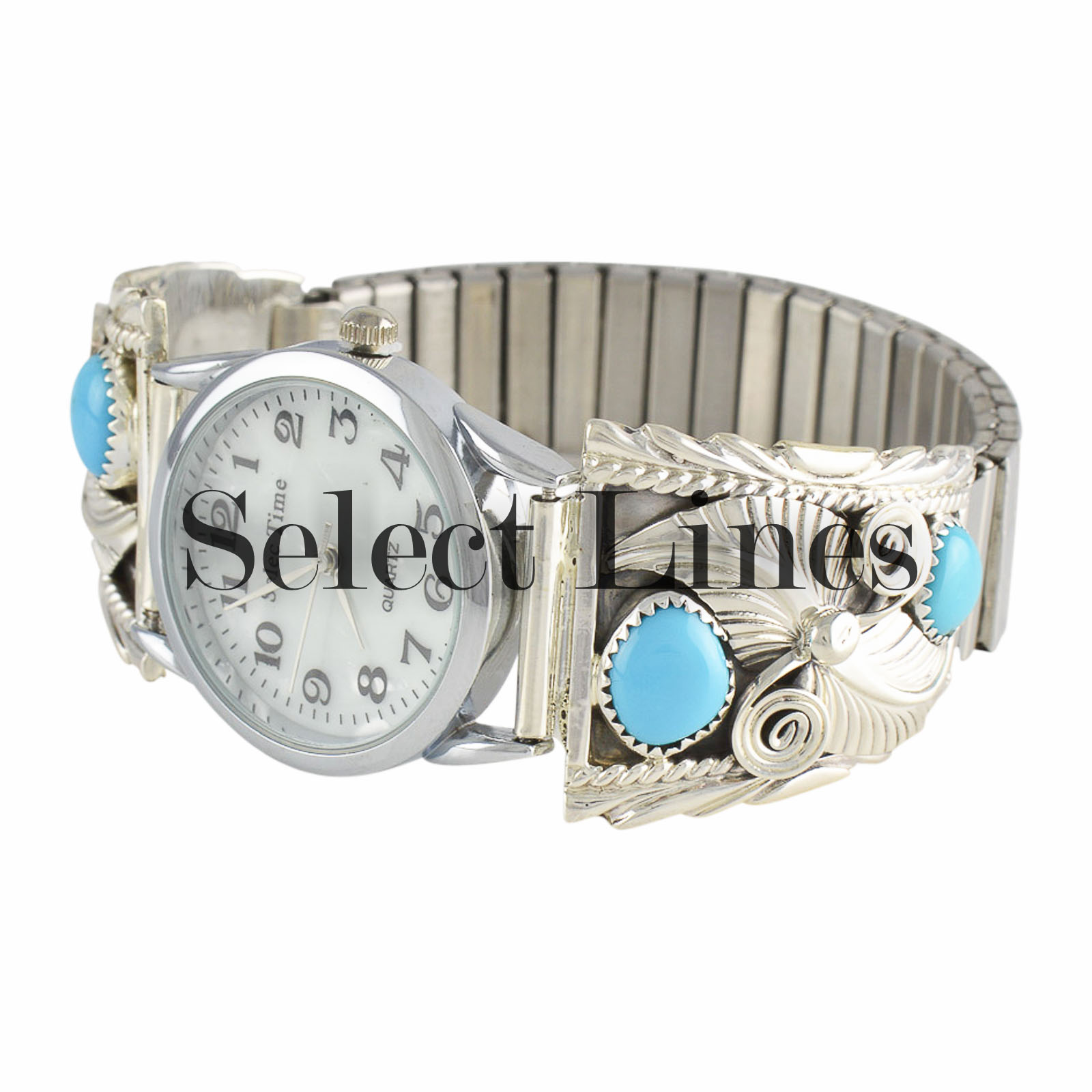 Sterling Silver Turquoise Multi Stone Mens' Watch Navajo Native American eBay