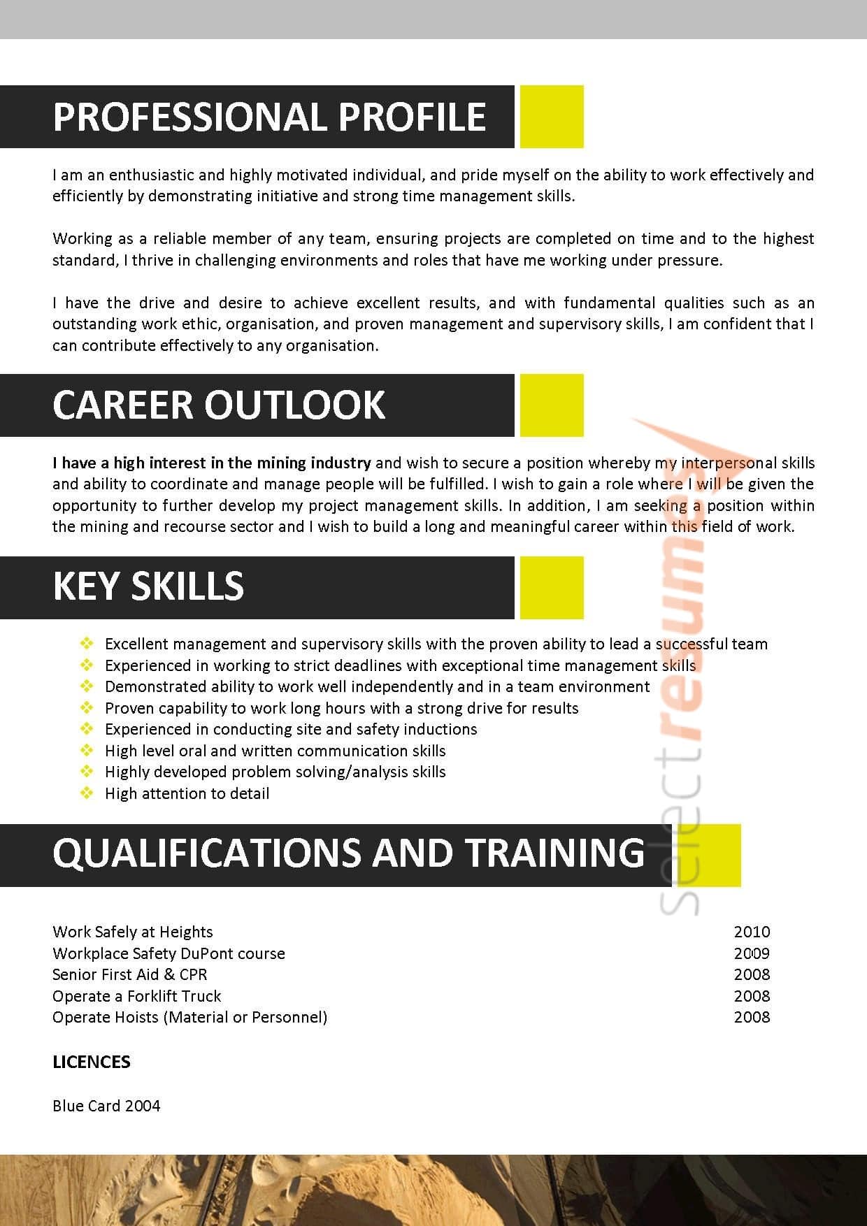 Mining Design 004 Select Resumes