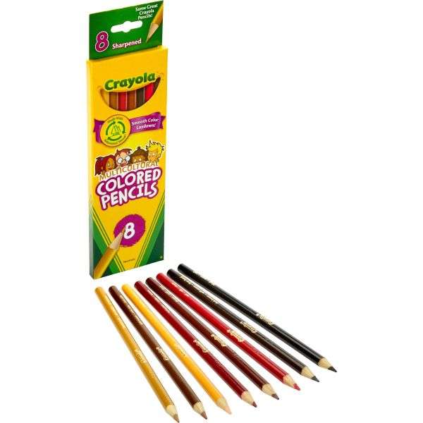 Crayola Multicultural Colored Pencils, 8 Assorted Skin Tone Colors