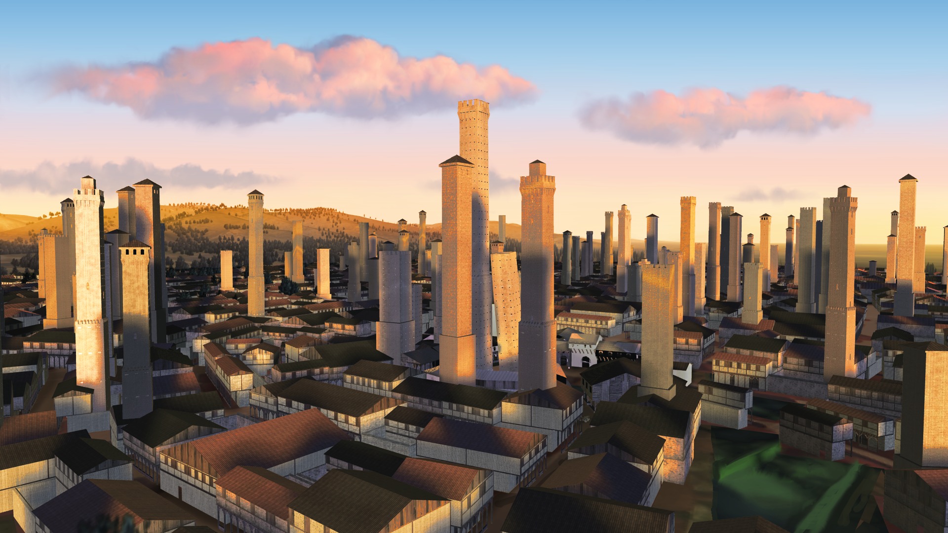 Башни Болоньи достопримечательности города Болонья, Италия