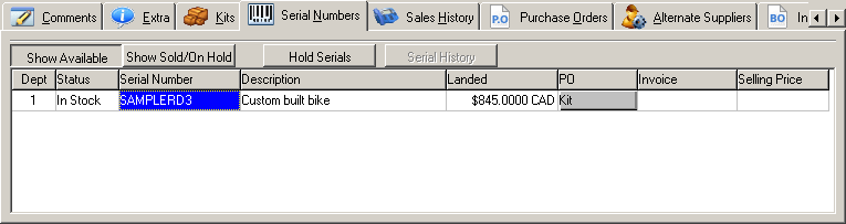 Serial Numbers Show Available Mode