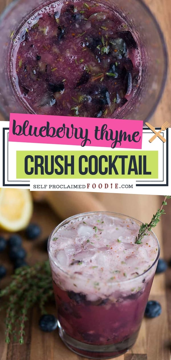 Blueberry Thyme Crush Cocktail Self Proclaimed Foodie